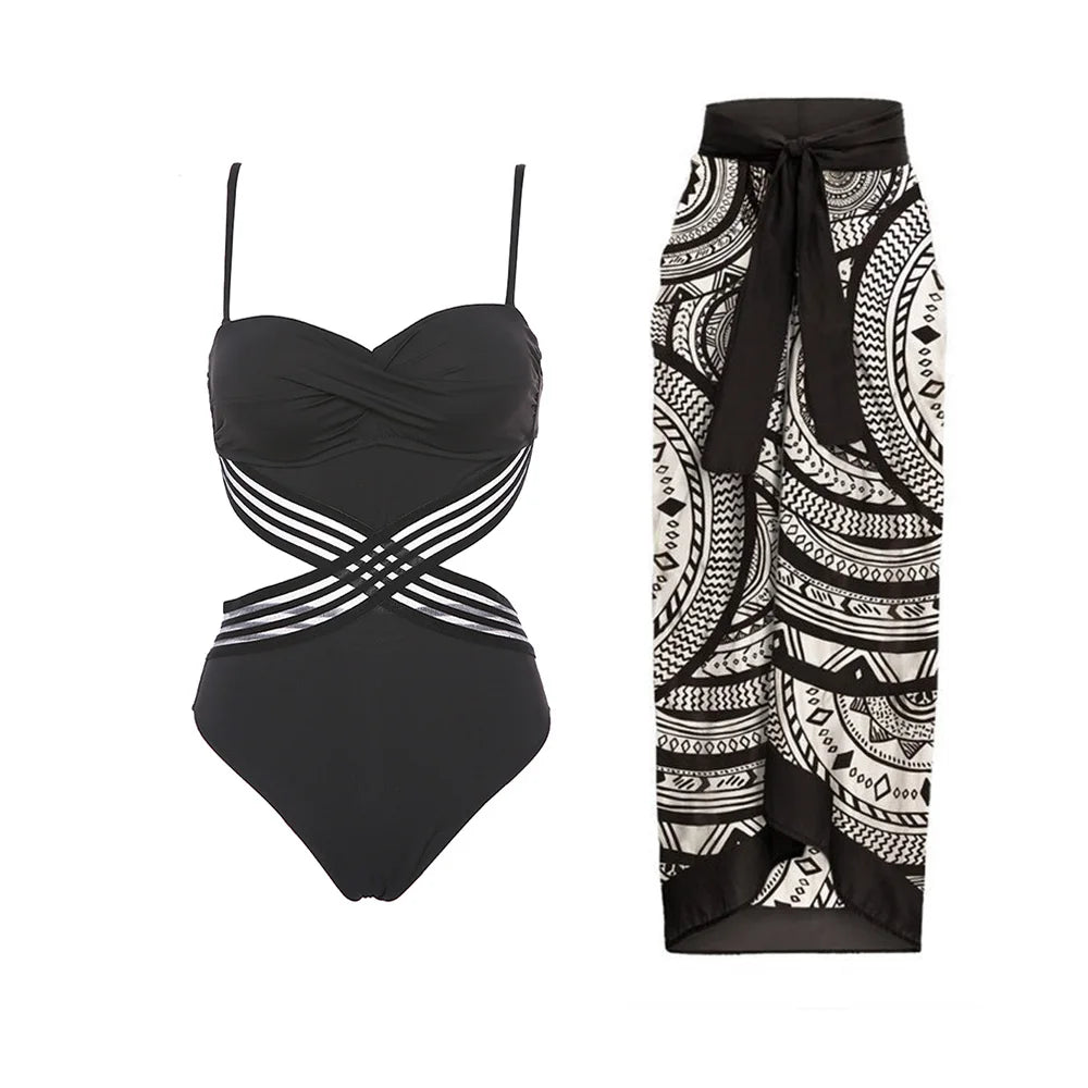 Two Piece Swimsuit Beach Skirt