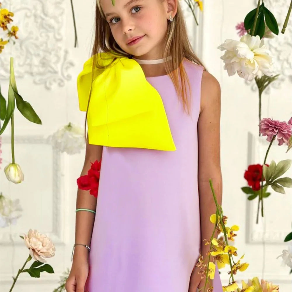 Girls Bow Princess Dress Sleeveless