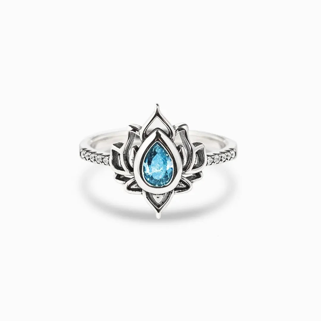 Sterling Silver Vintage Lotus Flower Ring