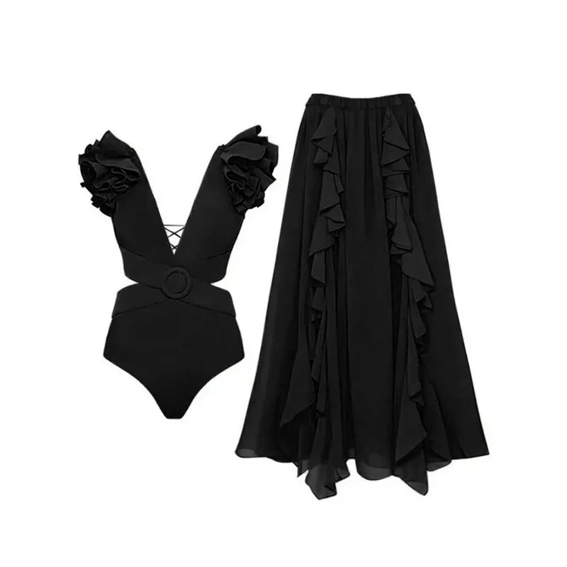 Two Piece Swimsuit Beach Skirt