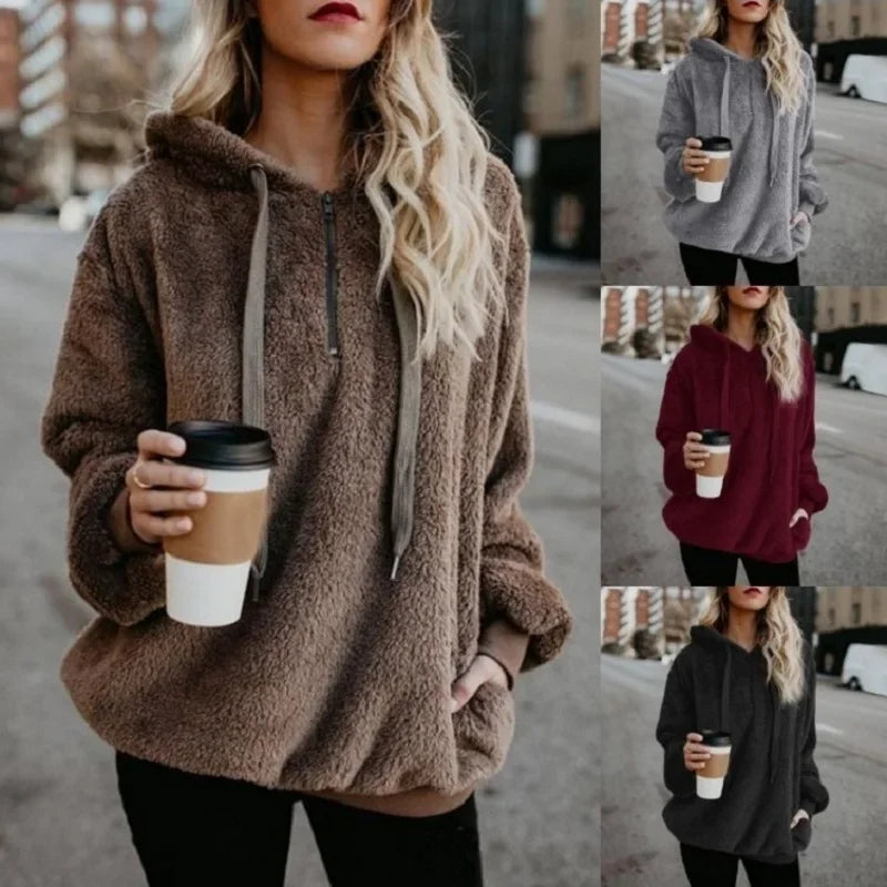 Women's Long-Sleeved Hooded Sweater