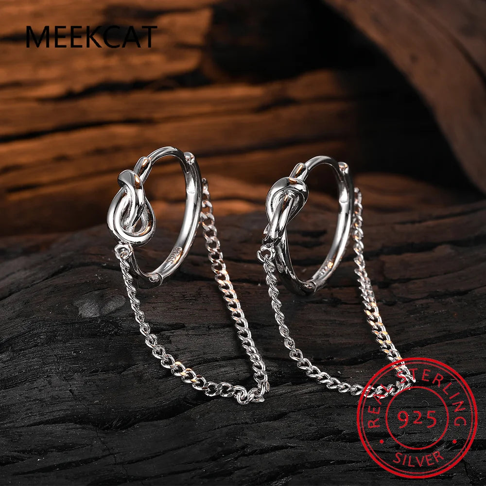 Rope Knot Tassel Hoop Earrings