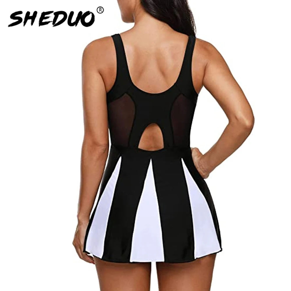 One Piece Swimsuit Back Hollow Dress Bathers