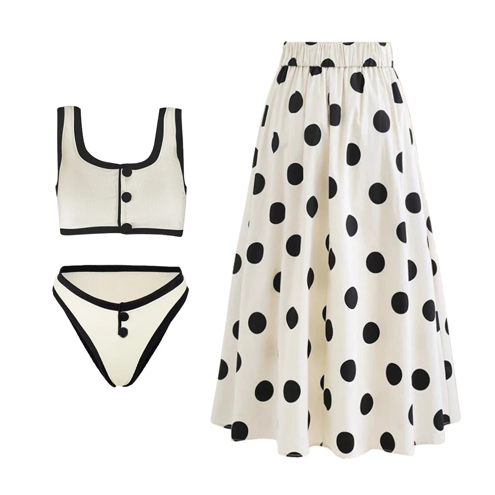 Two Piece Swimsuit Beach Skirt