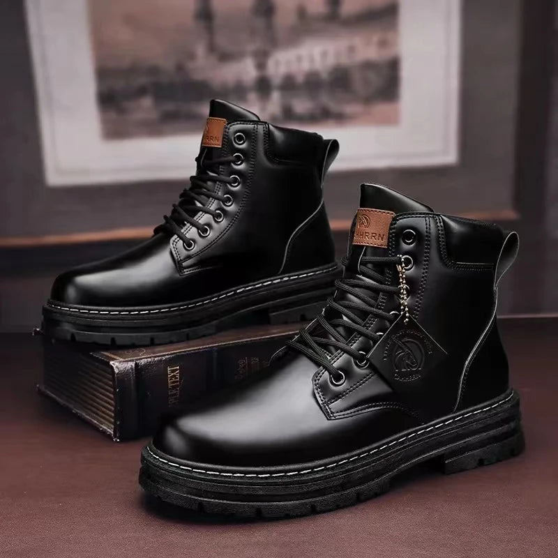 Men Ankle Boots Platform Shoes High Top Martin Boots
