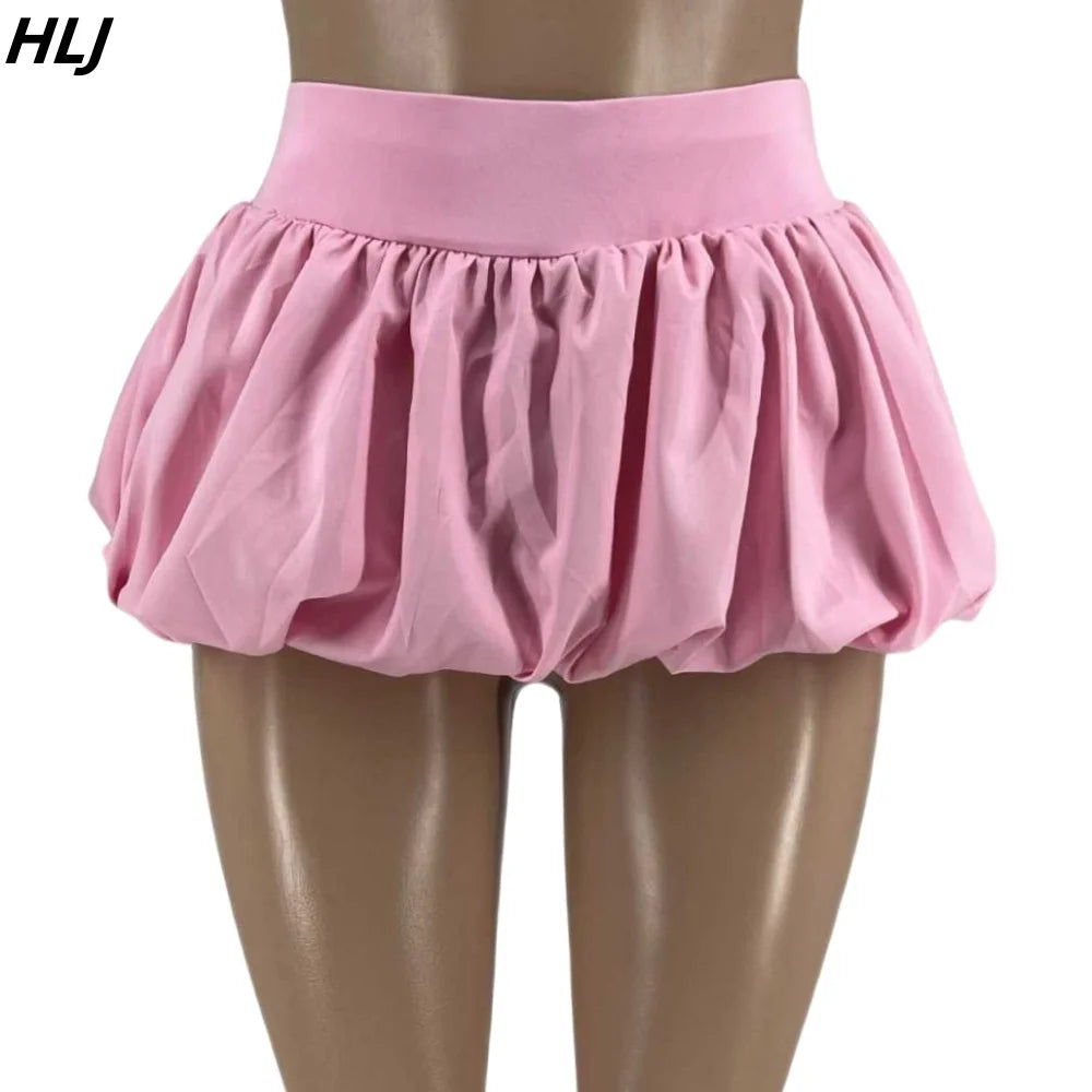 Slim Top And Mini Puffy/bubble Skirts 2 Piece Sets Outfit 2024