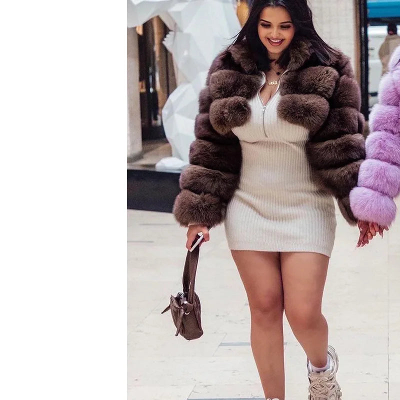 Fur Coat Natural Fox Fur Winter Coats Short