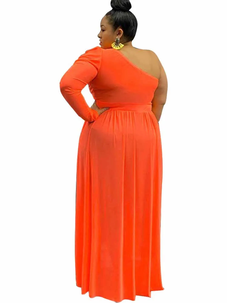Plus Size Mesh One Shoulder Top
