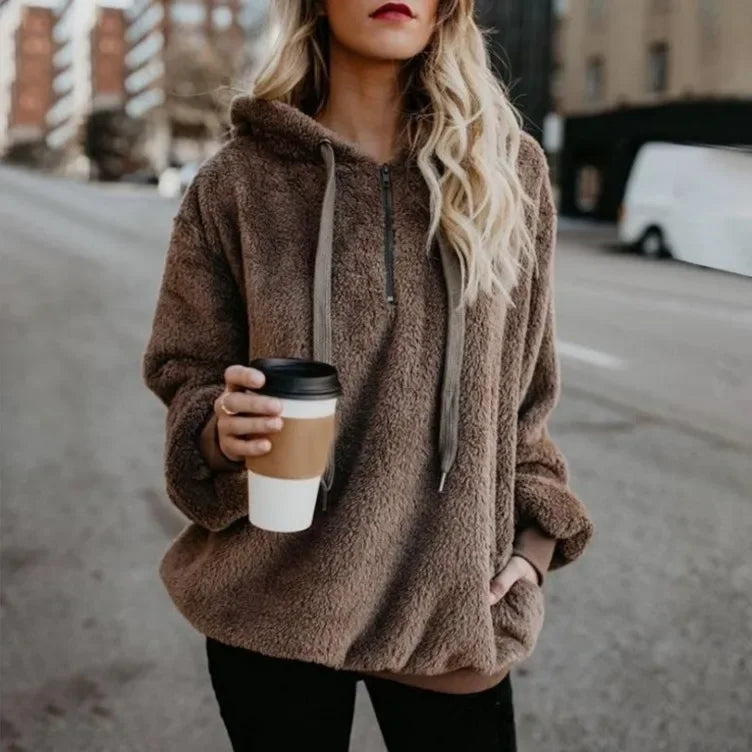 Women's Long-Sleeved Hooded Sweater