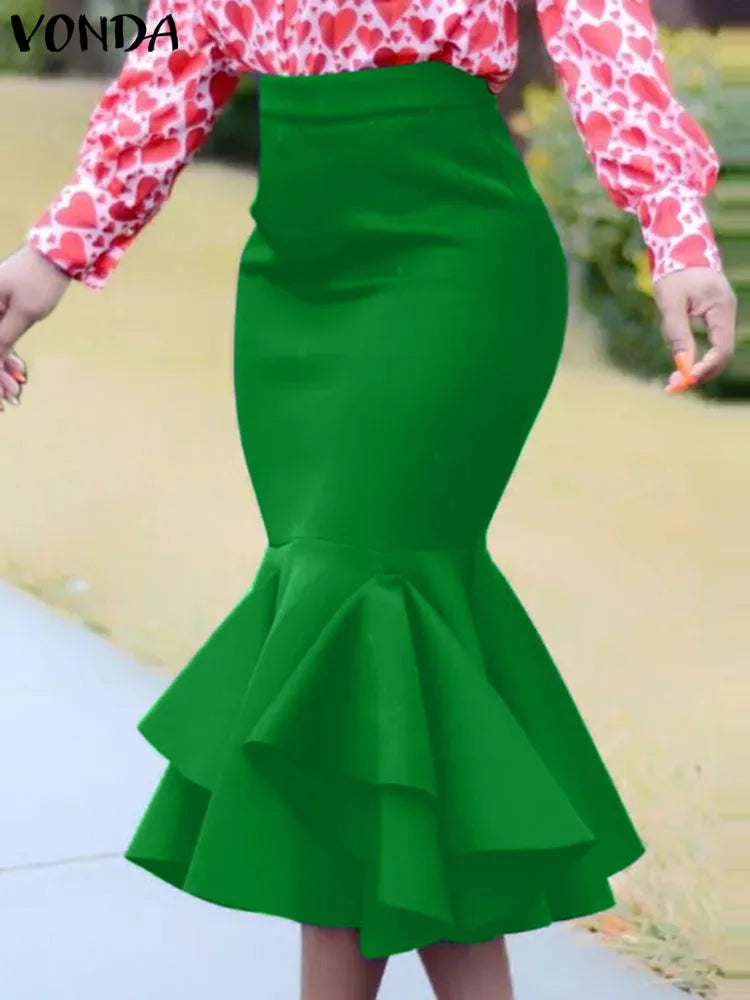 Plus Size Bohemian Fishtail Skirt