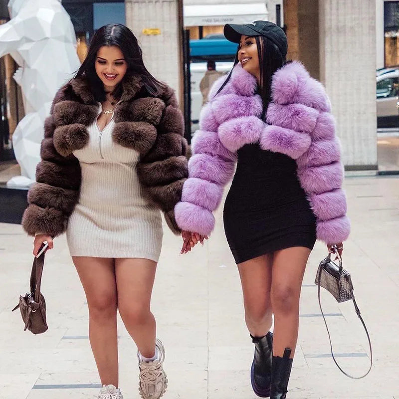 Fur Coat Natural Fox Fur Winter Coats Short
