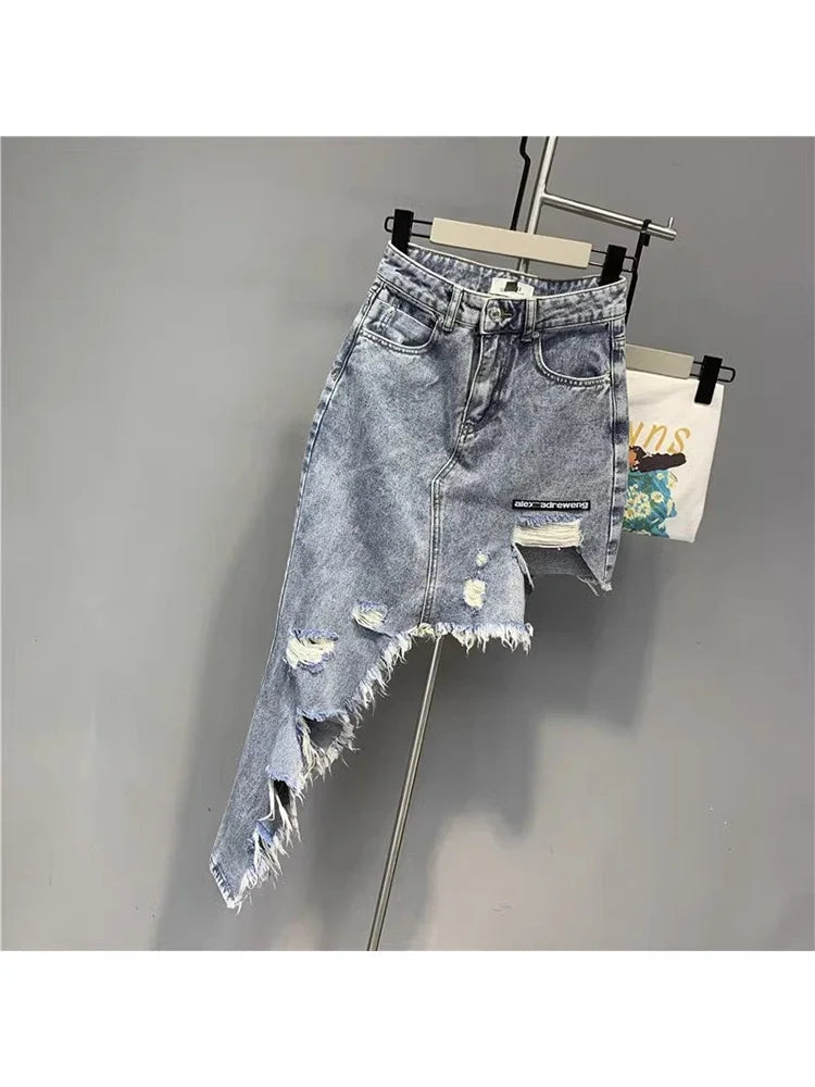 Women's Blue A-line Denim Skirt Vintage