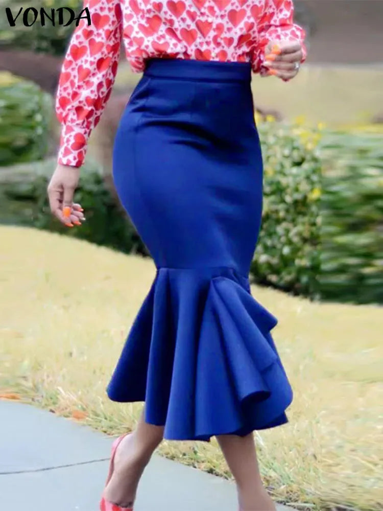 Plus Size Bohemian Fishtail Skirt