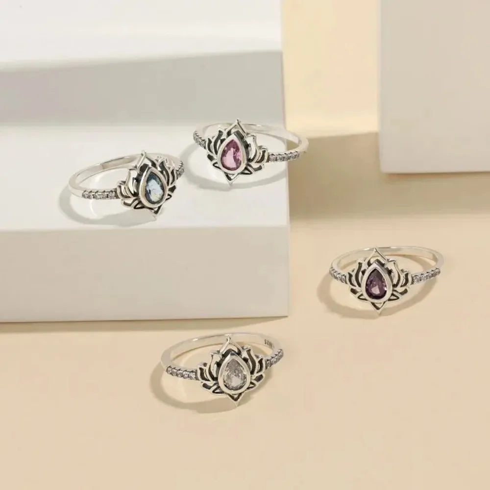 Sterling Silver Vintage Lotus Flower Ring