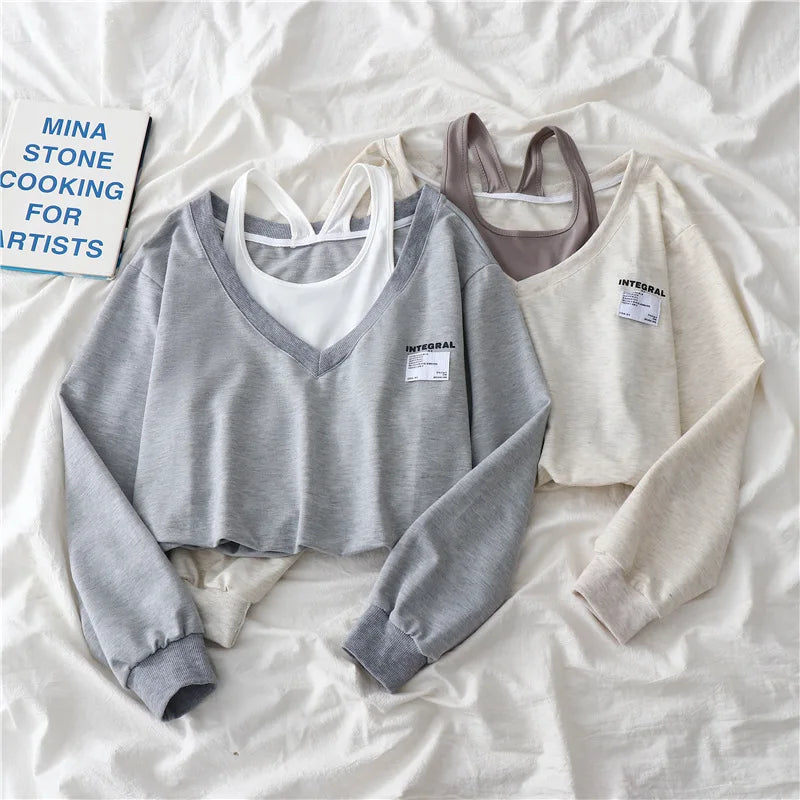 Two Pieces Strapless Crop Top
