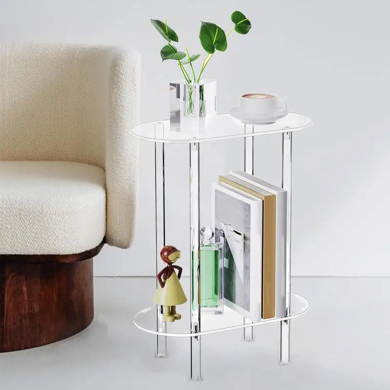 Transparent Acrylic Storage Cabinet Table