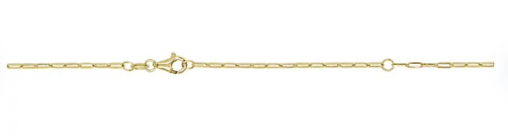 14K Yellow Gold Initial Pendant on Paperclip Chain, 16-18 in.
