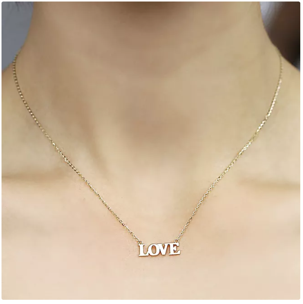 14K Yellow Gold "Love" Necklace