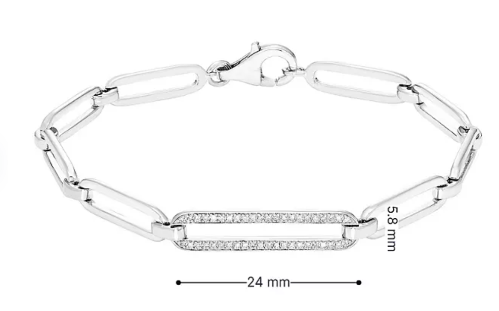 Sterling Silver and 0.13 CT. T.W. Diamond Link Bracelet