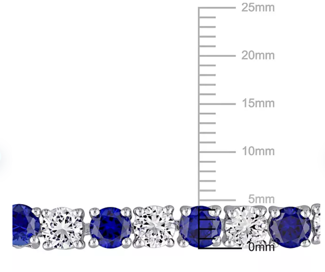 Created Gemstone Tennis Bracelet in Sterling Silver, 7.25"
