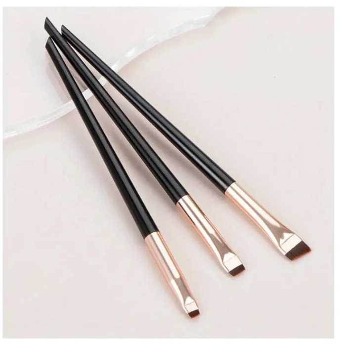 3pcs Dagger Shaped Makeup Brush Set, With Angled, Ultra-fine Fibers For Eyebrow And Eyeliner Application
