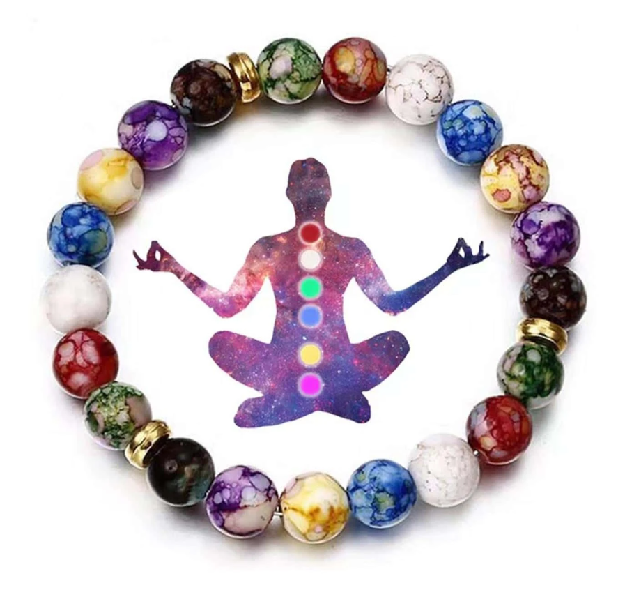 Chakra Color Block Beaded Bracelet