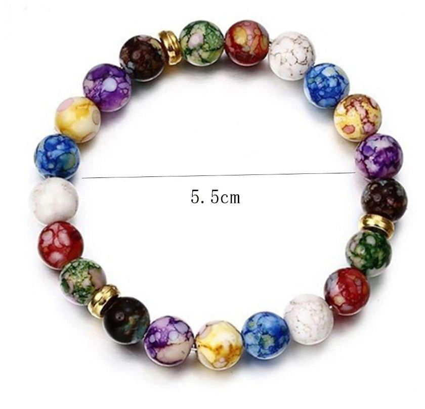 Chakra Color Block Beaded Bracelet