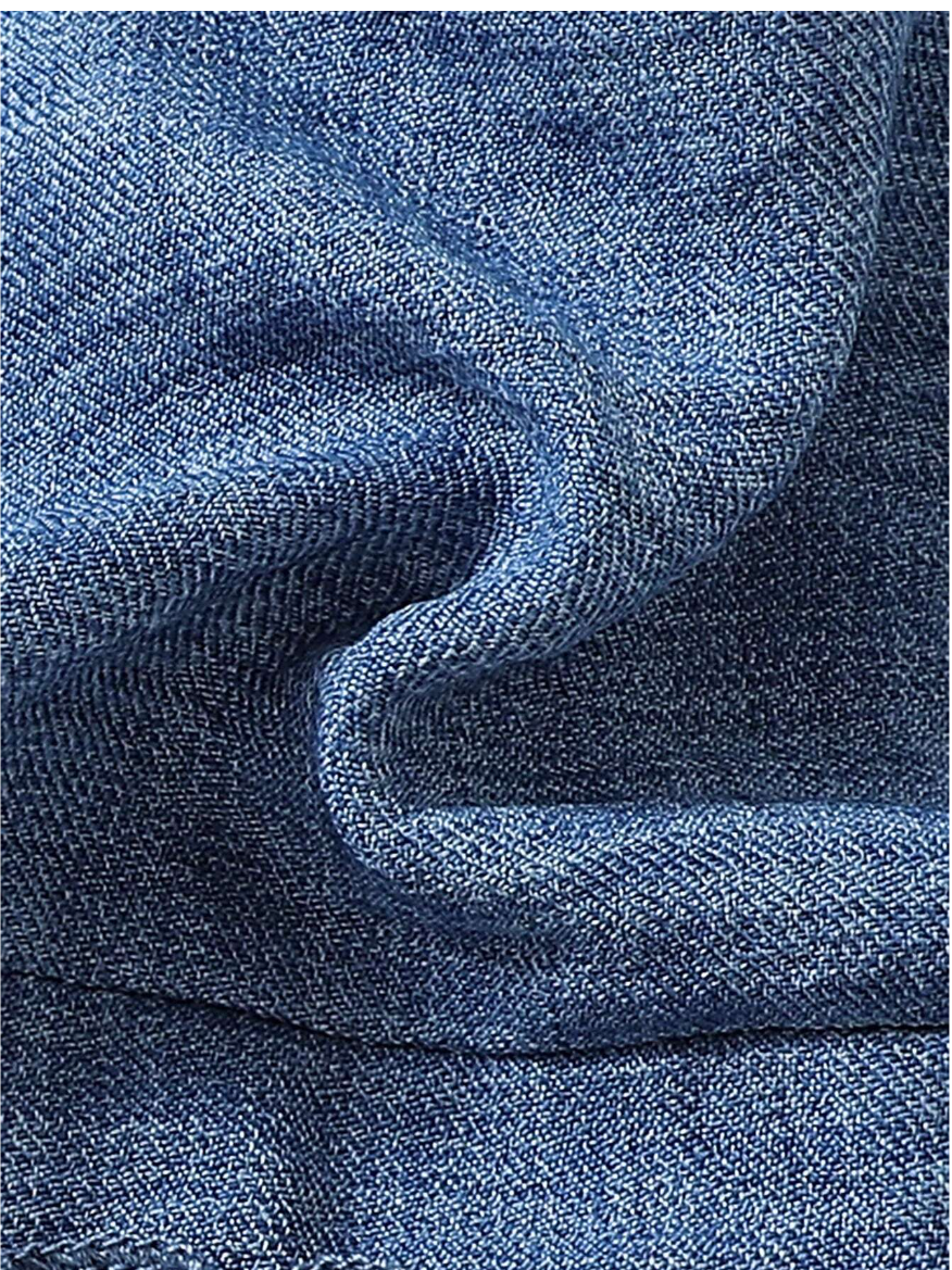 Baby Girl Soft And Stretchy Denim-Like Wrinkled Bodysuit