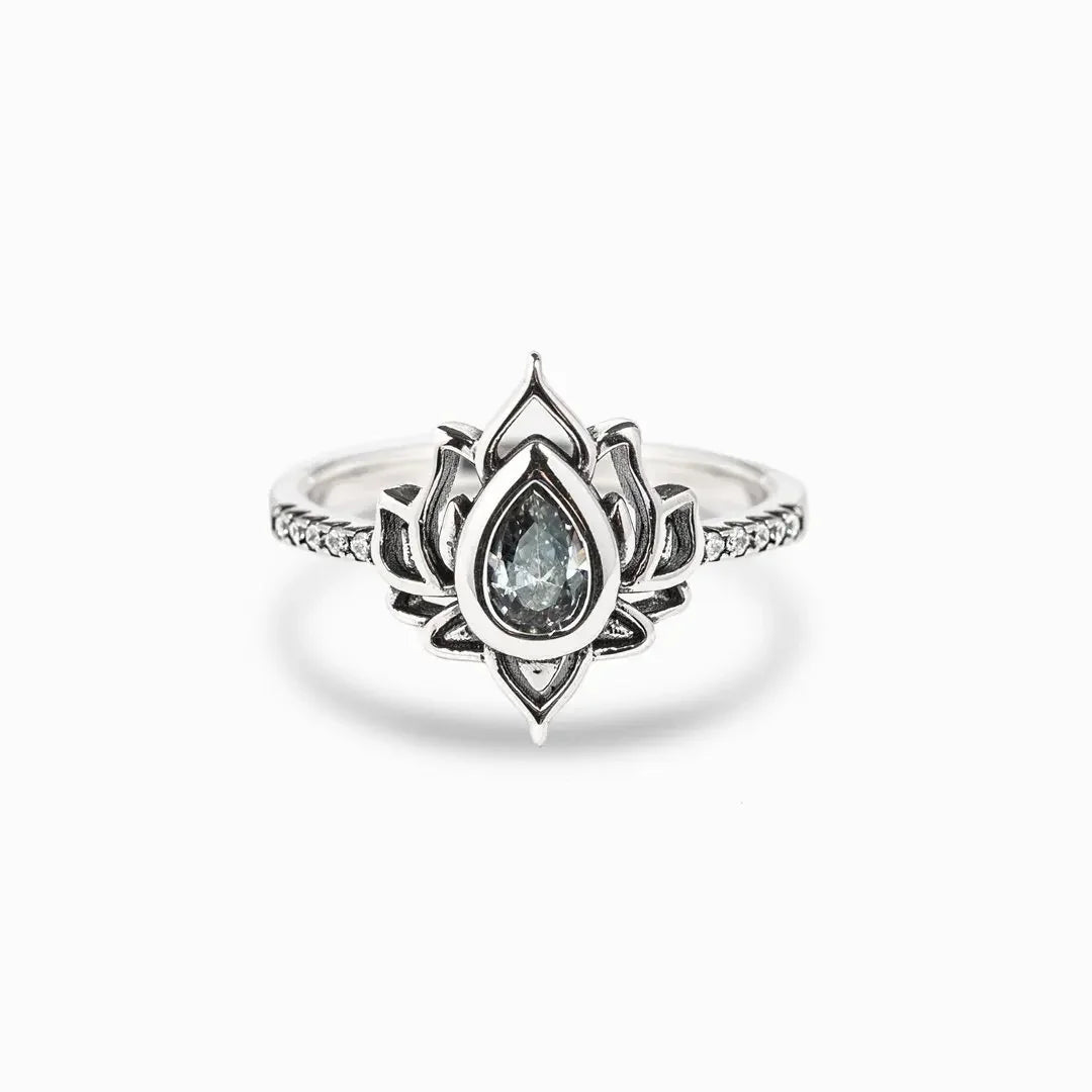 Sterling Silver Vintage Lotus Flower Ring