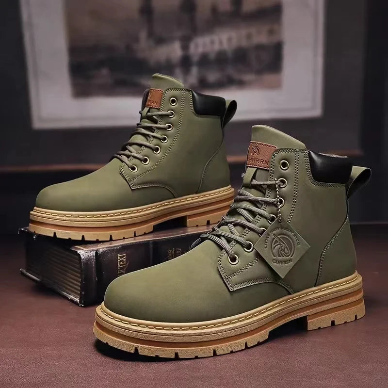 Men Ankle Boots Platform Shoes High Top Martin Boots