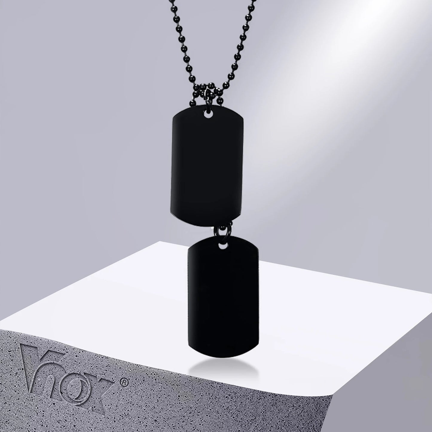 Stainless Steel Double Dog Tag Necklace for Men