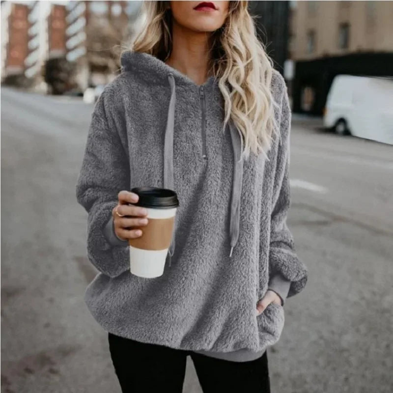 Women's Long-Sleeved Hooded Sweater