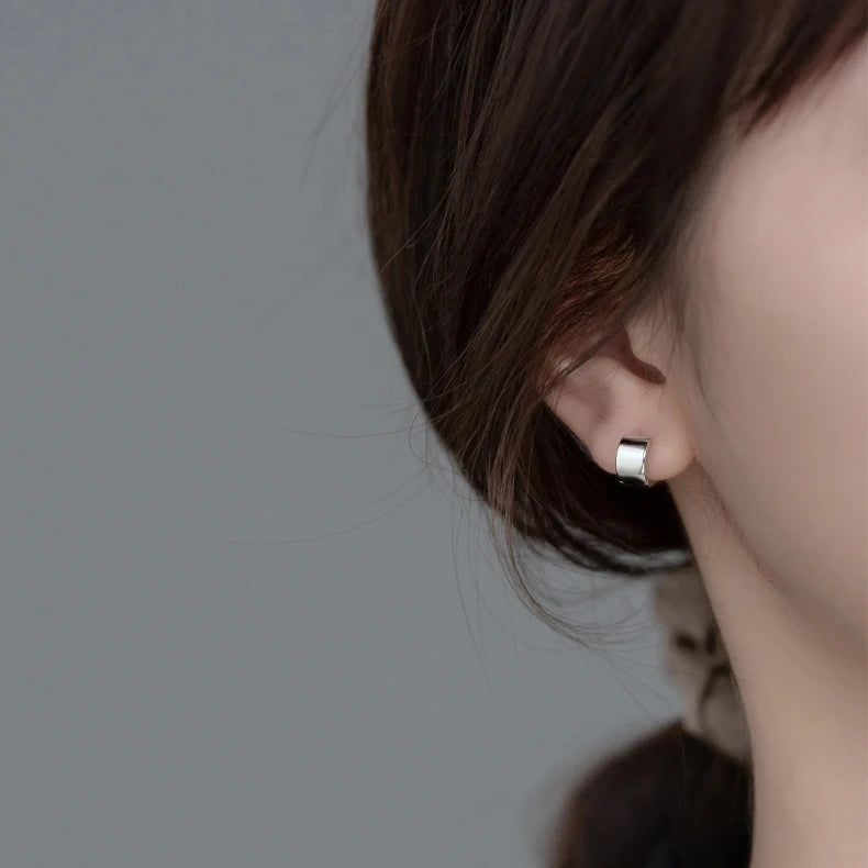 Wide Surface Hoop Earrings