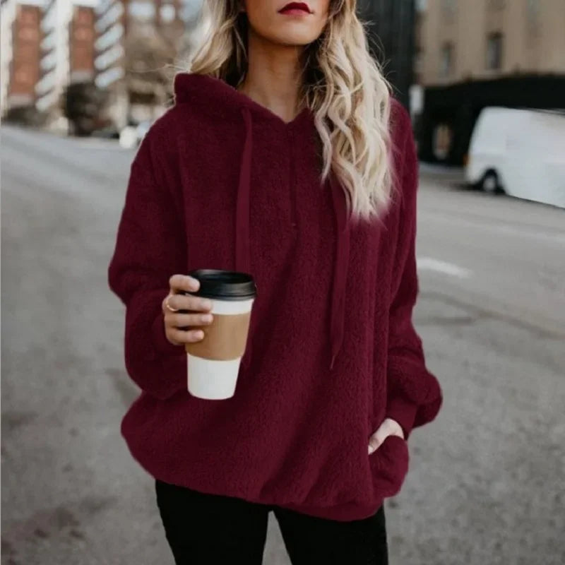 Women's Long-Sleeved Hooded Sweater