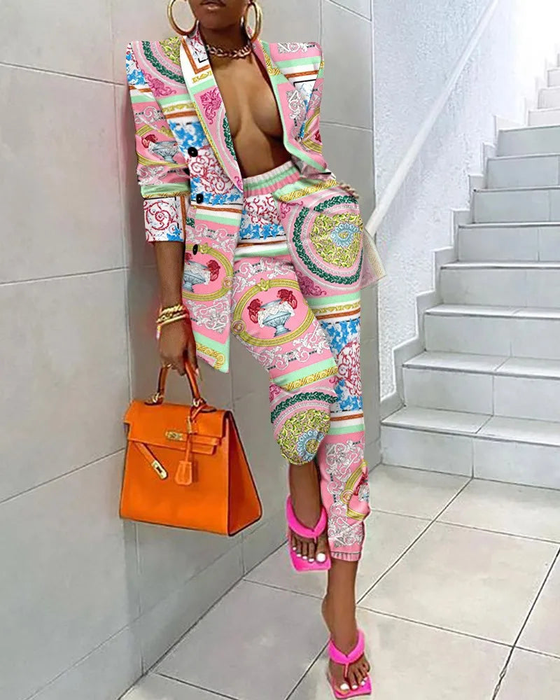 Tie Dyed Long Sleeve Fashion Suit