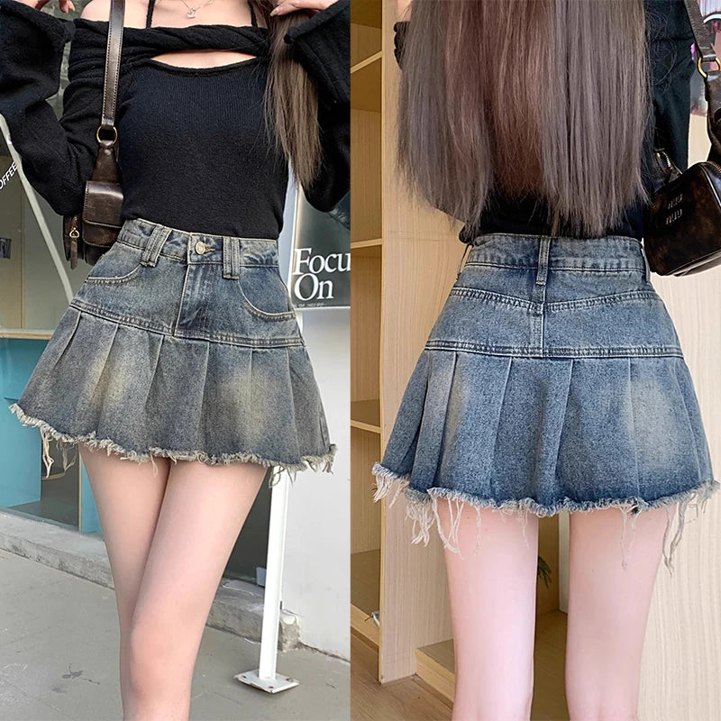 Mini Pleated Skirts A Line Dress
