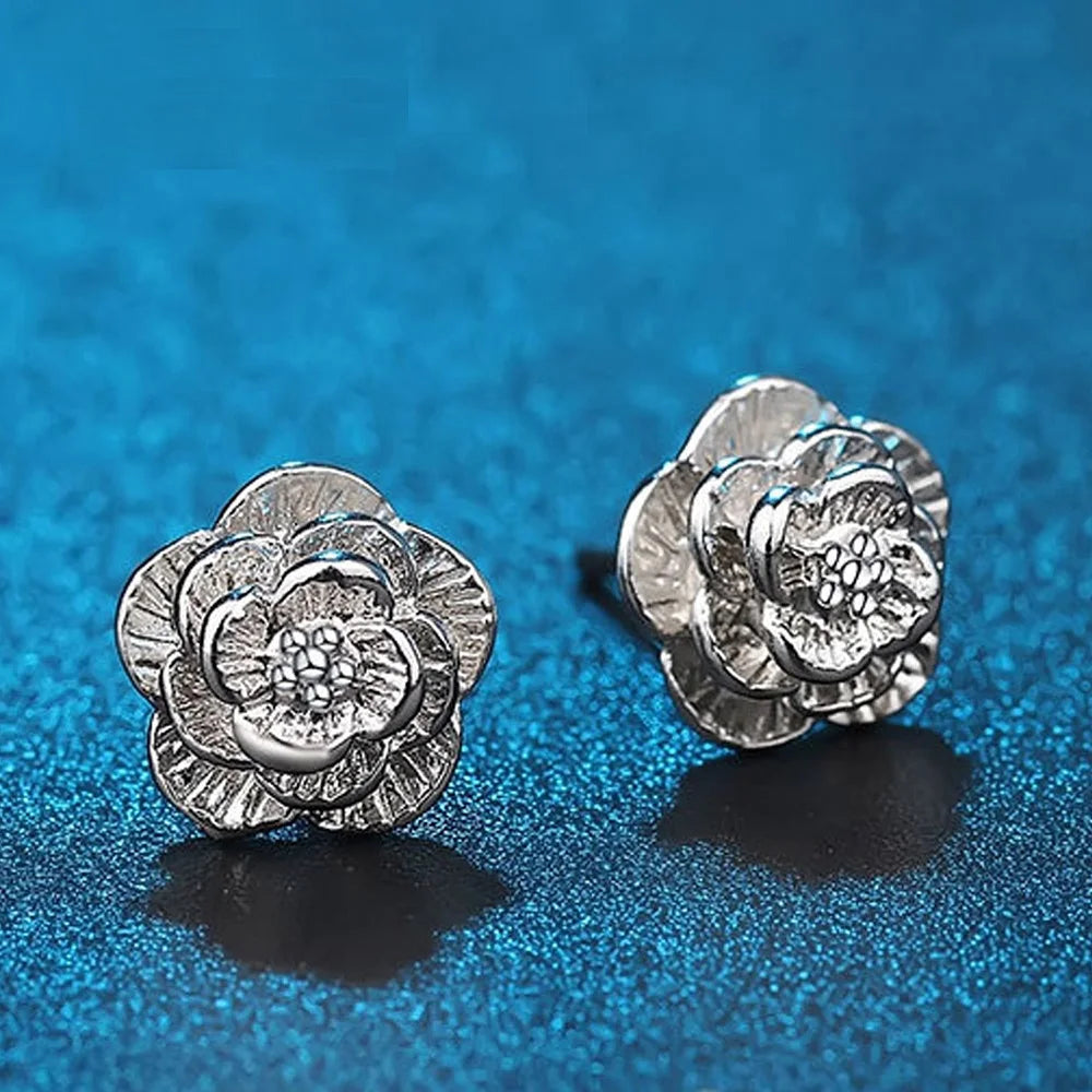 Pretty rose Flower stud Earrings