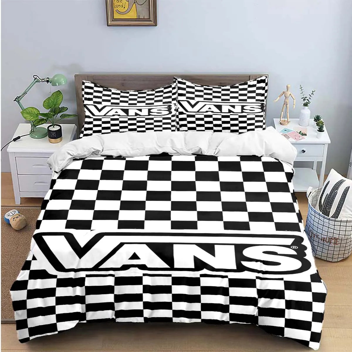 Exquisite V-VANS Logo Printed Bedding Set