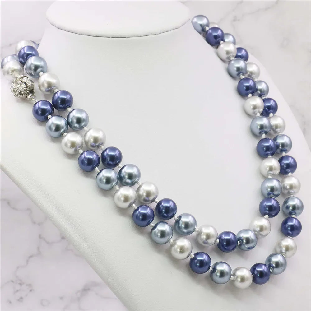 New Fashion! 35"10 12mm South Sea Shell Pearl Necklace