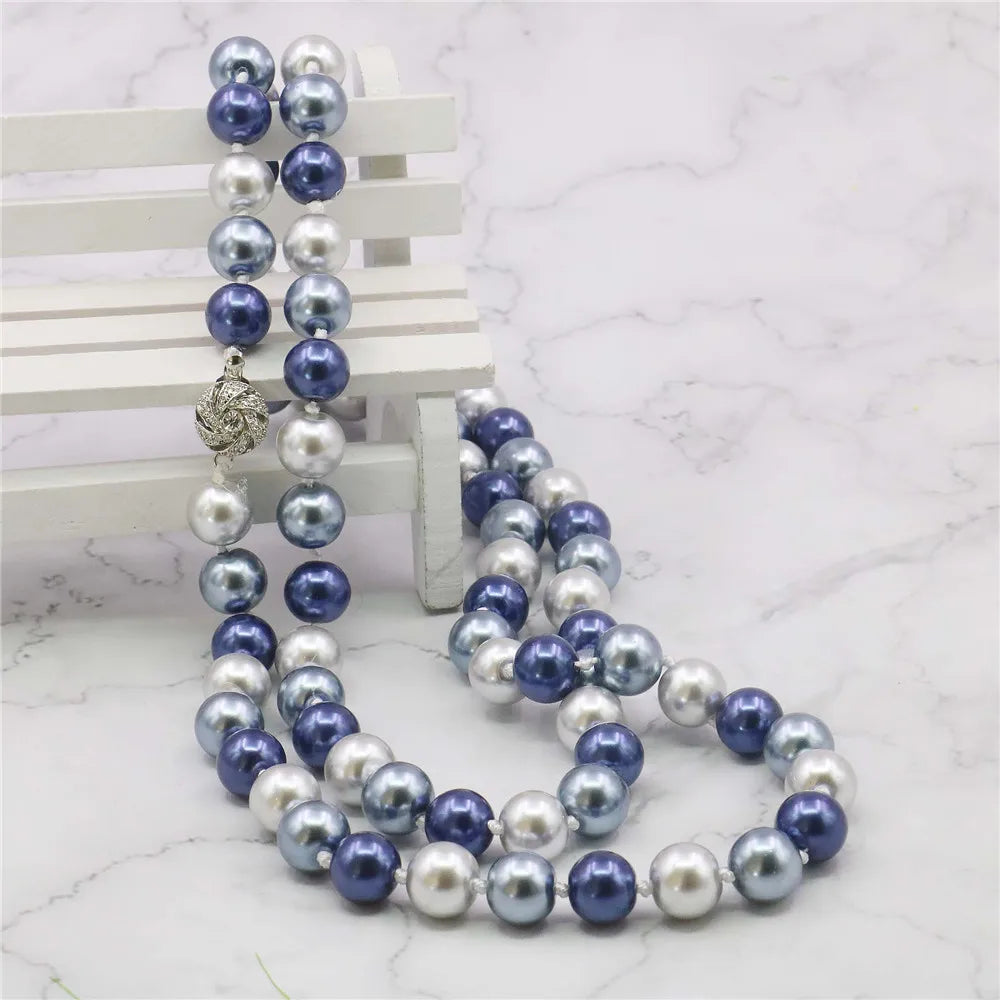 New Fashion! 35"10 12mm South Sea Shell Pearl Necklace