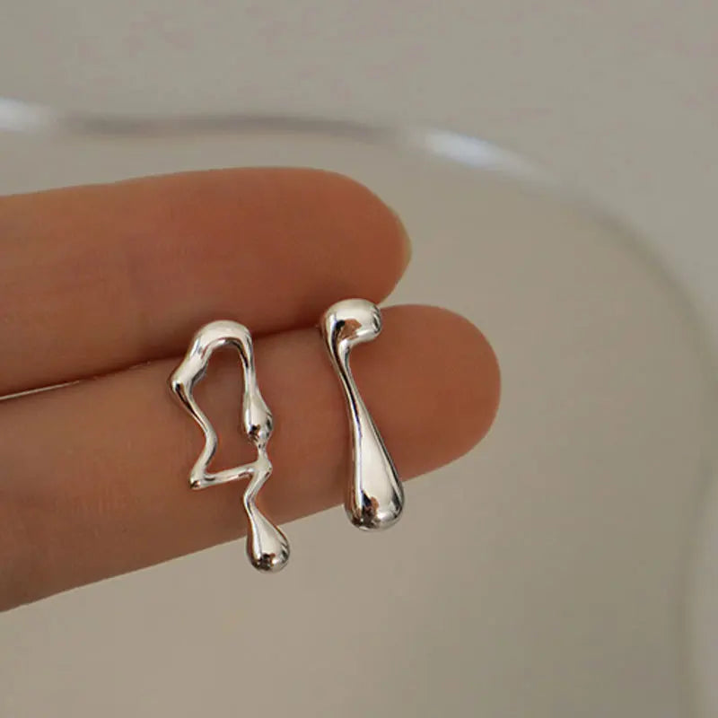 Asymmetric Lava Earrings