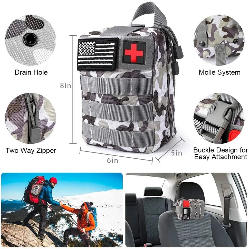 Survival Kit Professional Survival Gear 200 in 1 Emergency Tactical First Aid Kit