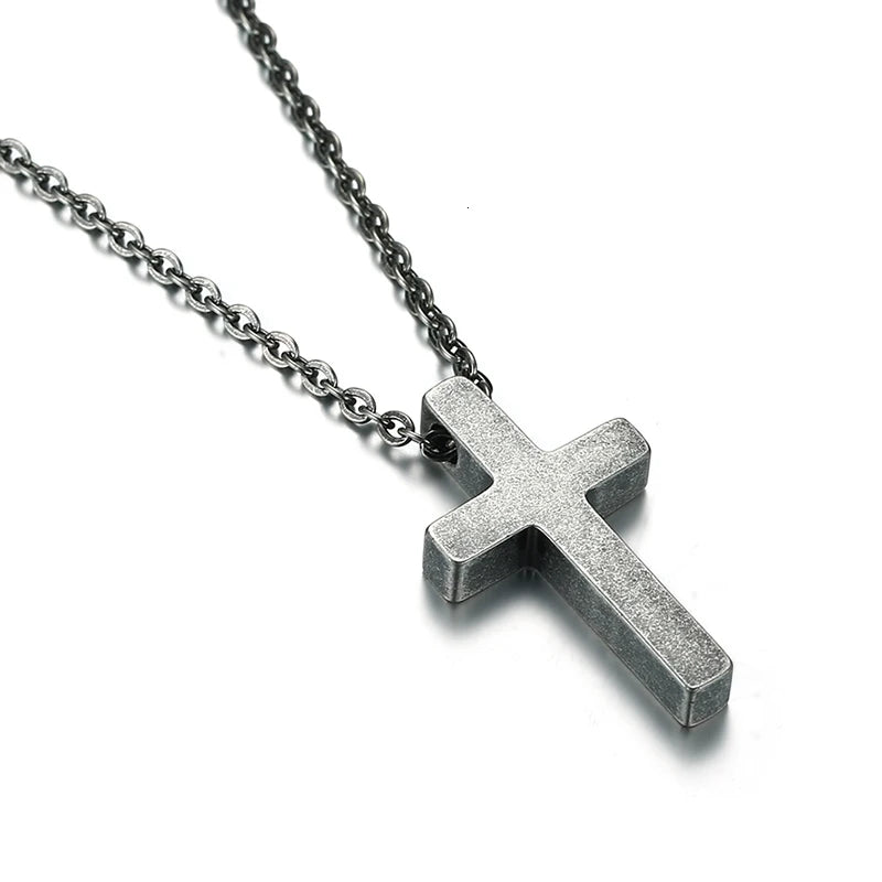 Vnox Classic Blank Cross Necklaces