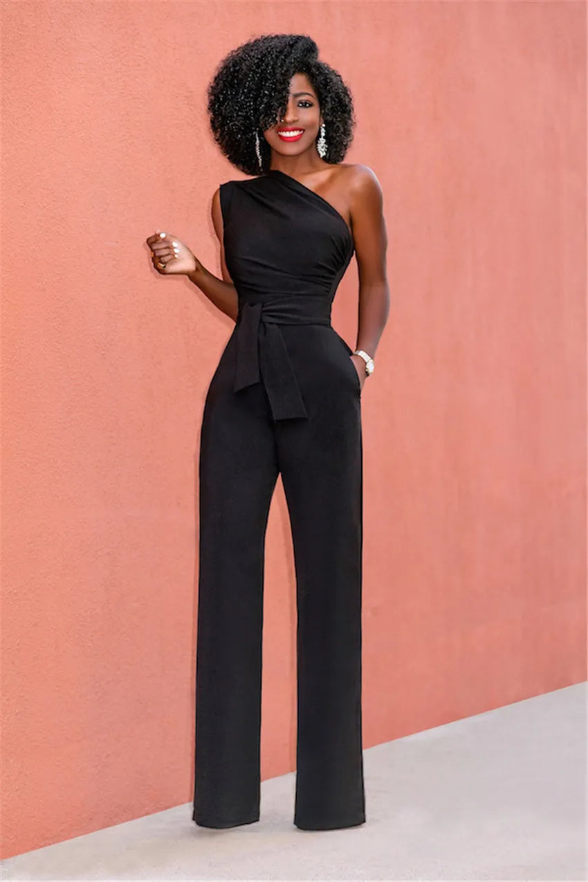 Sexy One Shoulder Romper Jumpsuit