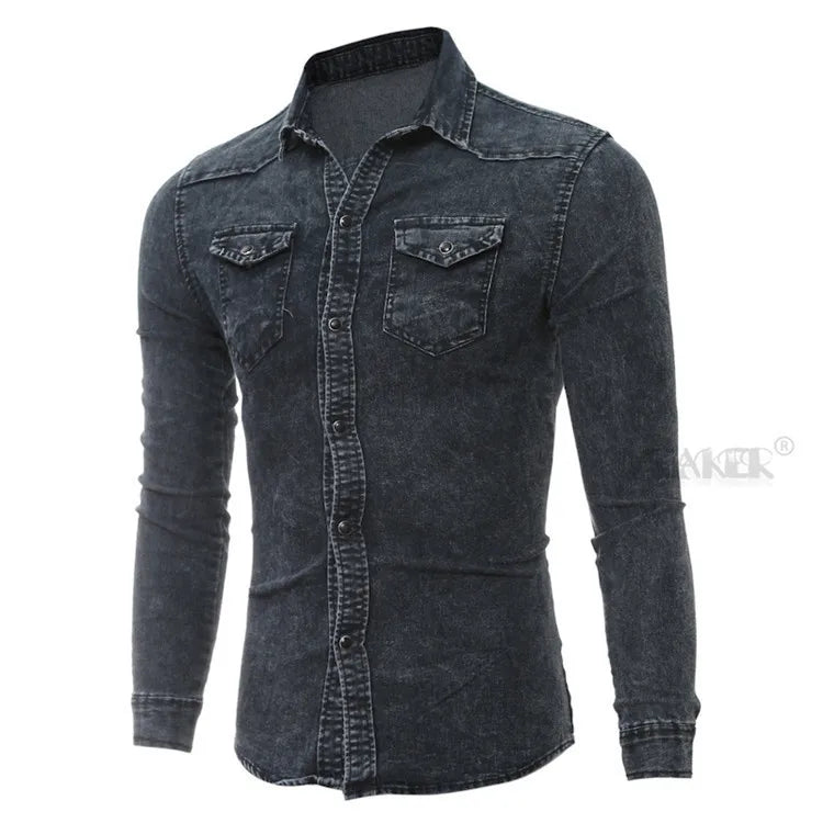 Men Denim Shirt Slim Fit