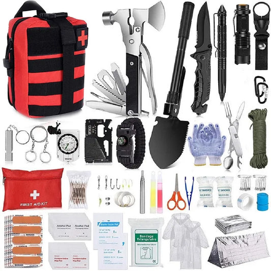 Survival Kit Professional Survival Gear 200 in 1 Emergency Tactical First Aid Kit