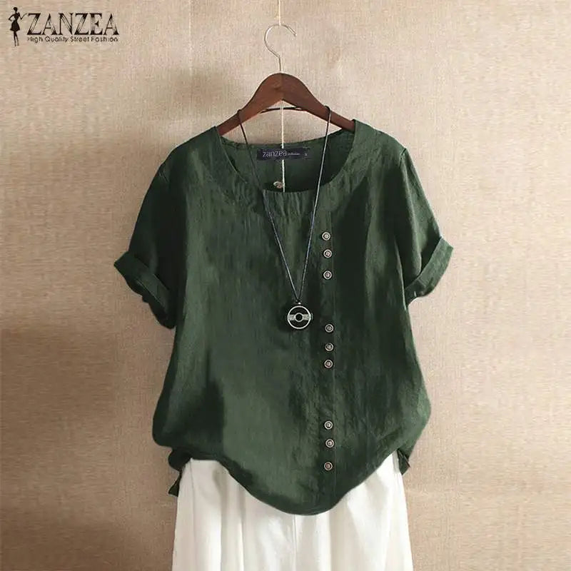 Elegant Cotton Women's Summer Blouse