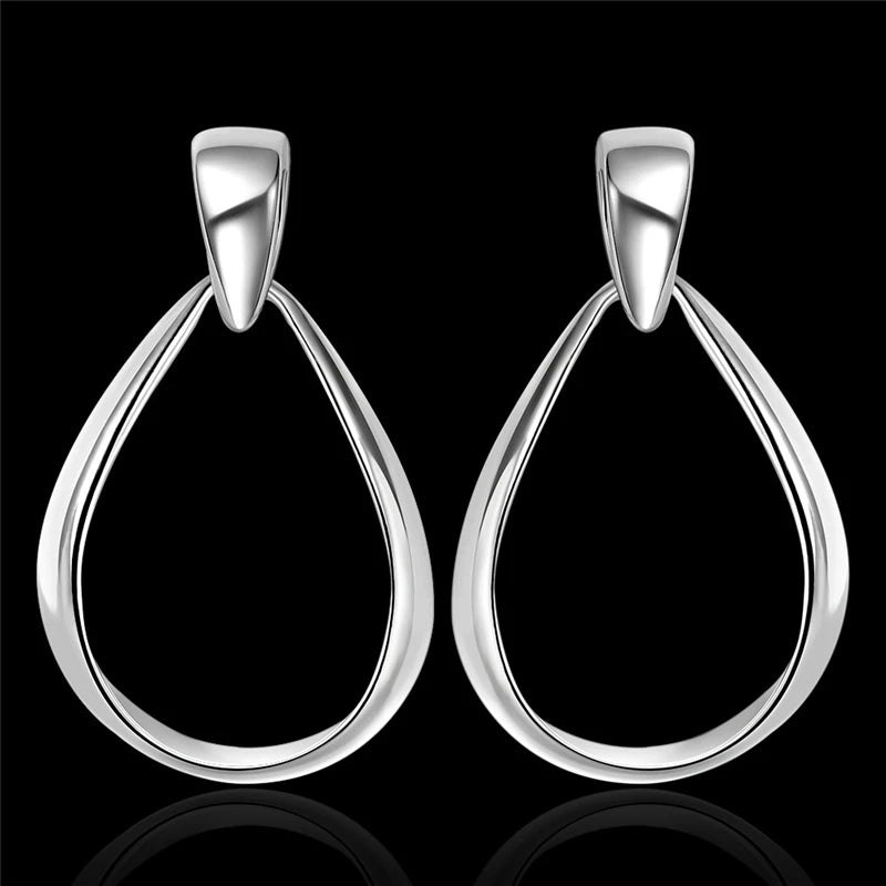 Classic Big Circle Hoop Charm Earrings