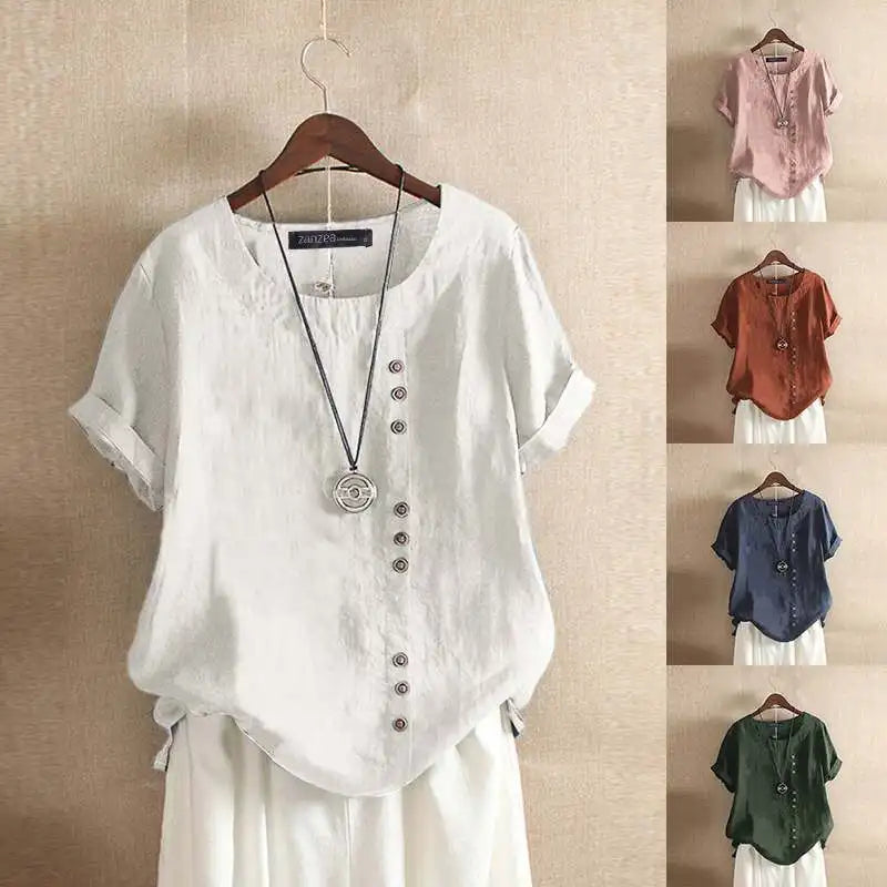 Elegant Cotton Women's Summer Blouse