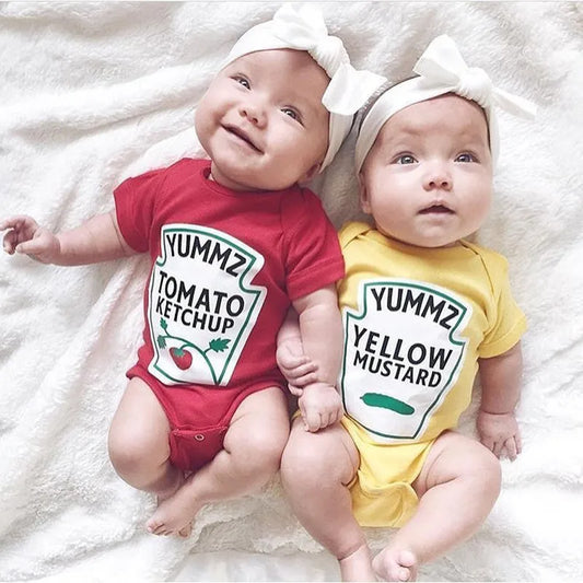 Tomato Ketchup Yellow Mustard Red and Yellow Bodysuit